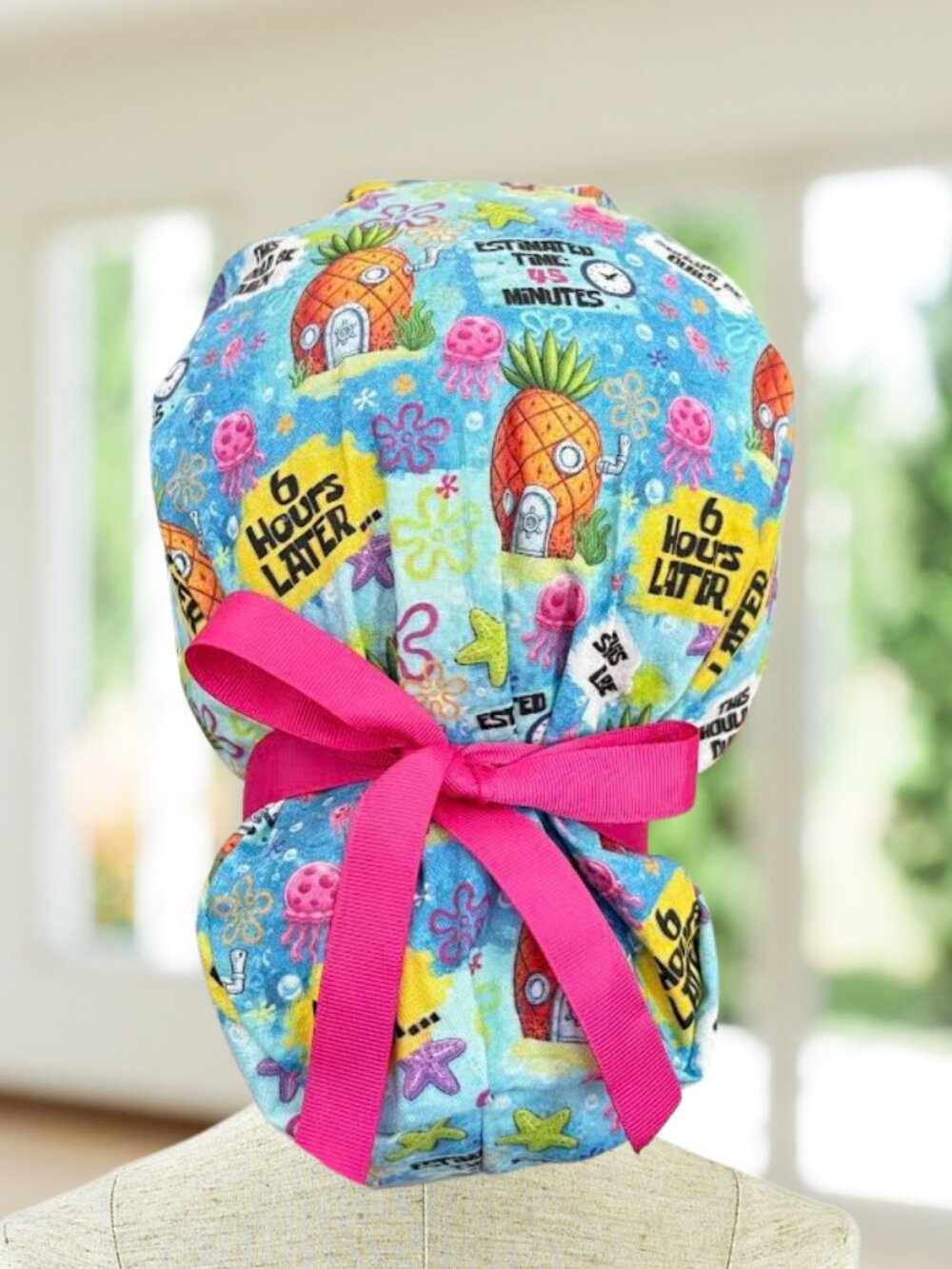 Quick Case~ Ponytail scrub cap Vet, Tech, MD, CNA, RN, Gifts